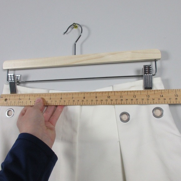 Phillip Lim Pleated Shorts 2 Ivory Cotton Blend Wide Leg High Waist Preppy 302 - Picture 11 of 14